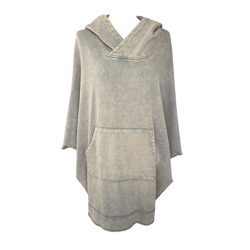 Kith‎ Women Mineral Wash Oversized Poncho Hoodie Grey Cotton S/M